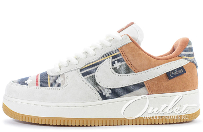 Кроссовки Nike Air Force 1 Low Pendleton Grey Brown  серые