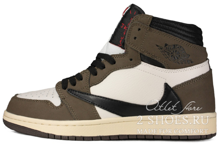 Кроссовки Nike Air Jordan 1 High Travis Scott Cactus Jack CD4487-100 коричневые