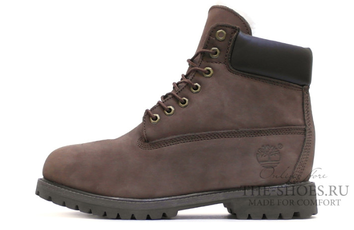 Ботинки Timberland 6-inch winter shearling lined grizzly brown  коричневые