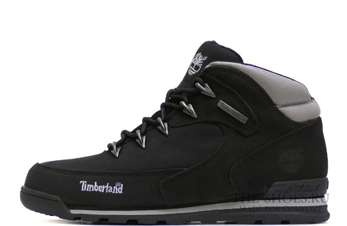 Ботинки Timberland Euro Rock Mid Hiker Black Gray  черные