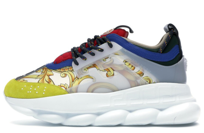 Кроссовки Versace Chain Reaction 2 Multi Color Rubber Suede DSU7071ED16TGDB5 разноцветные